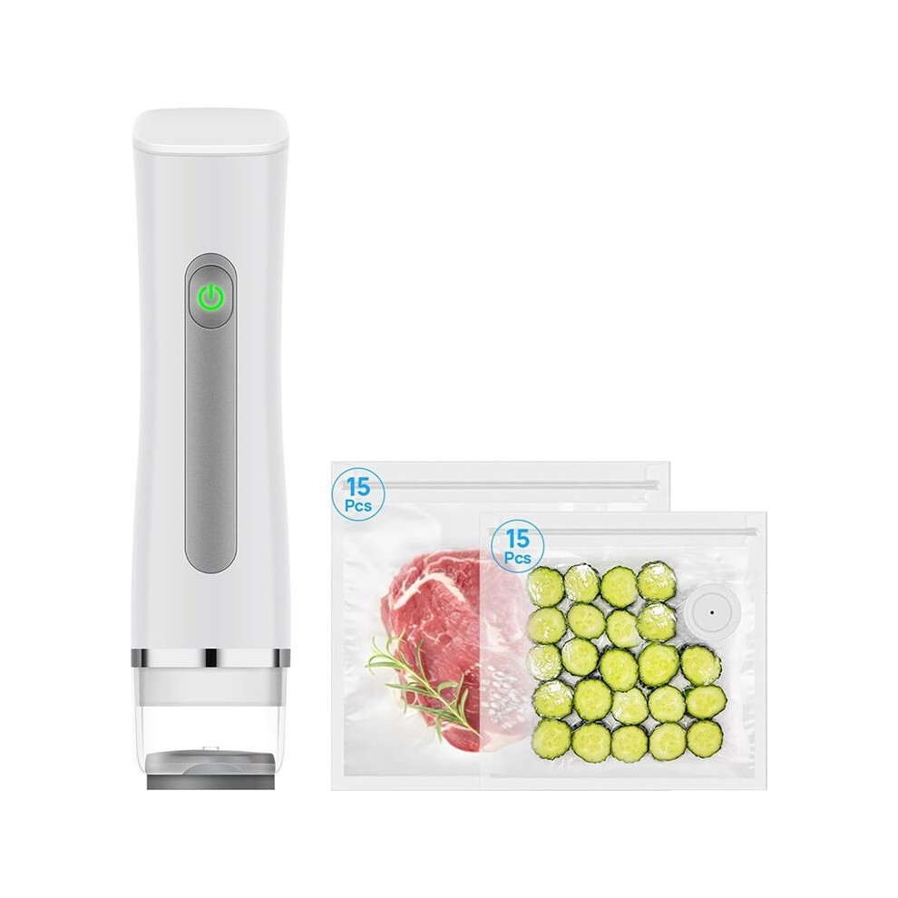 Electric Vacuum Sealer,Compact Vacuum Sealer For Food Preservation Rechargeable With 30 Reusable Vacuum Seal Bags 4714047111518