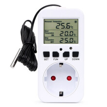 Prise de Contrôleur de Température Numérique EU, Thermostat, Interrupteur de Minuterie, Sonde de Détection, Interrupteur de Chauffage et de