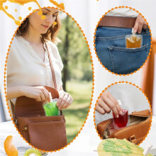 100 Stück Plastik-Trinkbeutel, 50 Ml Wiederverwendbare Trinkbeutel mit Trichter, Auslaufsichere Quetschbeutel für Unterwegs