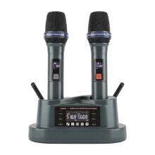 1To2 Handheld Wireless Microphone Magnetic Induction Wireless  Charging Microphone UHF Automatic Frequency Pairing