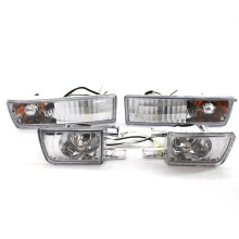 4 Stück Set Auto Kristall Weiß Frontstoßstangen Nebelscheinwerfer + Blinkleuchte für 3 1992 1993 1994 1995 1996 1997
