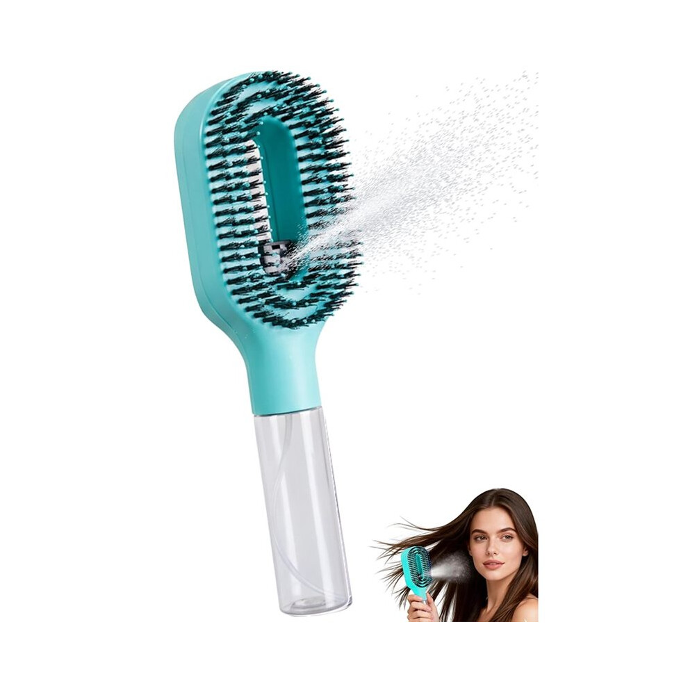 Saudism Hair Brush With Water Spray - 2-In-1 Detangling Brush With Built-In Fine Mist, Portable Wet & Dry Styling Tool