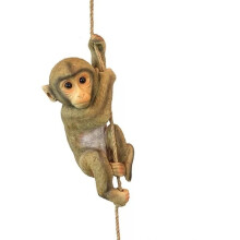 Figurine de Singe Grimpant pour Jardin, Mignonne et Artisanale, en Résine, à Suspendre, Résistante Aux Intempéries