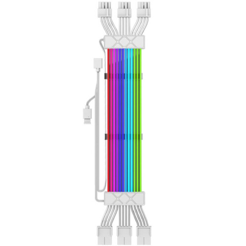 Câble D'Extension ARGB 3 X 8 Broches pour Carte Mère, Alimentation et GPU, Blanc