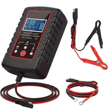 Autobatterieladegerät 12V/6V für Auto und Motorrad, Autobatterieladegerät 12 V, Erhaltungsladegerät mit Desulfator und EU-Stecker