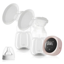 Doppelte Elektrische Milchpumpe, Ultraleise Tragbare Milchpumpe, Anti-Reflux-Design, 1200-MAh-Akku, 4 Modi und 9 Stufen