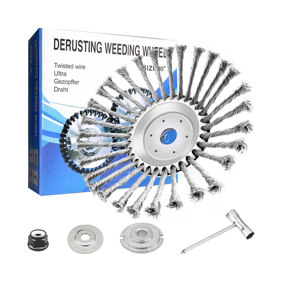 10 Inch Unbreakable Wired Trimmer Blade, Steel Wire Cutter Trimmer Weed Trimmer With Adapter Kit 6031501314482