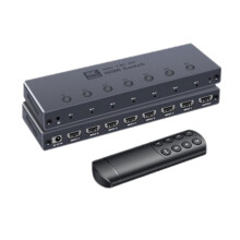 2.1 Compatível, 8K@60Hz, 4K@240Hz, 7 Entradas e 1 Saída com Controle Remoto para Laptop, PC, para PS5, Monitor, para e TV.