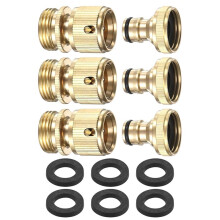 Raccord Rapide pour Tuyau D'Arrosage, 3/4 Pouce GHT, en Laiton Massif, pour Robinet, Nettoyeur Haute Pression, Pompe ou Pulvérisateur