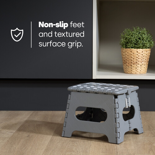 LIVIVO 11" Folding Step Stool Grey 2