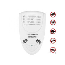 Répulsif électronique ultrasonique anti-rats, répulsif intelligent anti-insectes pour la maison, modèle : prise britannique (blanc)