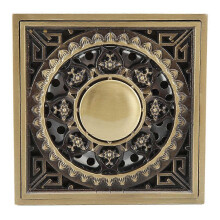10 x 10 cm Solid Brass Gold Shower Drain Floor Drain Waste Drainer Bathroom Kitchen Balcony