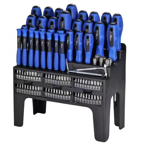 100Pcs Magnetic Screwdriver Set Tools for Professional Use with Storage Rack
