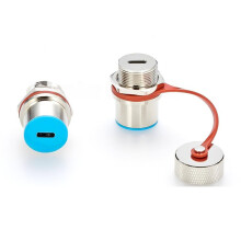 Adaptateur USB-C Femelle-Femelle Étanche en Métal, IP67, USB 3.1 10 Gbit/S, Extension de Données, Montage sur Panneau, avec Couvercle