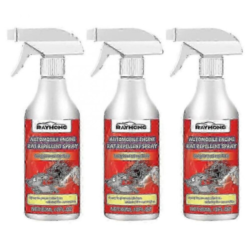 3-Pack Natural Rat and Mouse Repellent Spray for Automobile Engine Protection