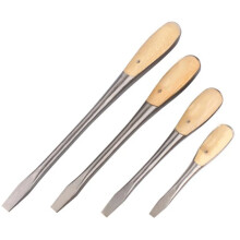 Tournevis Plat Robuste à Manche en Bois, Lame Plate, 6, 8, 10 et 12 Pouces, Outil de Réparation Manuel à Tête Plate
