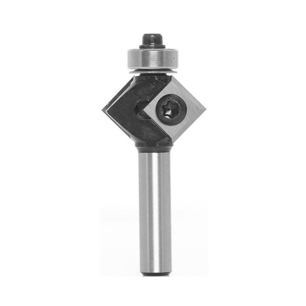 Saudism 45 Degree Oblique Angle Router Bit 8Mm Shank Carving Milling Cutter Woodworking Tools Corner Rounding End Mill B