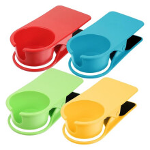 Lot de 4 Pinces Porte-Gobelets pour Bureau, Maintien Sécurisé pour Eau, Soda, Tasse à Café, Téléphone et Encore