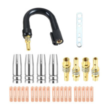 30 Pièces: Col de Soudage MIG Flexible à 360, Embouts de Contact de 0,8 mm, Porte-Buse, Diffuseur et Coupelles de Protection pour Buse à Gaz de 0,8