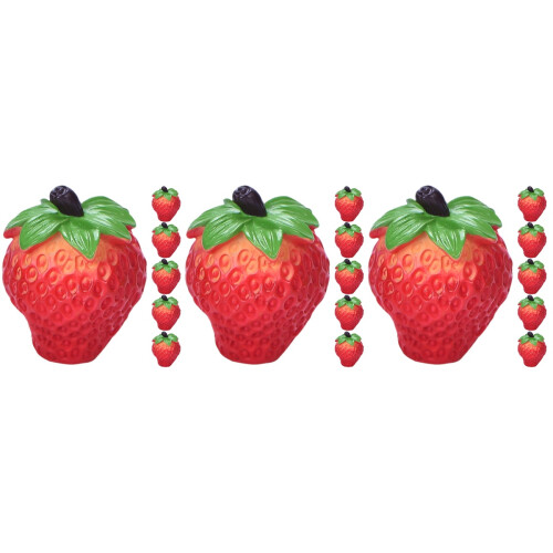 18Pcs Mini Artificial Strawberries Red Resin Photo Prop Decor 2