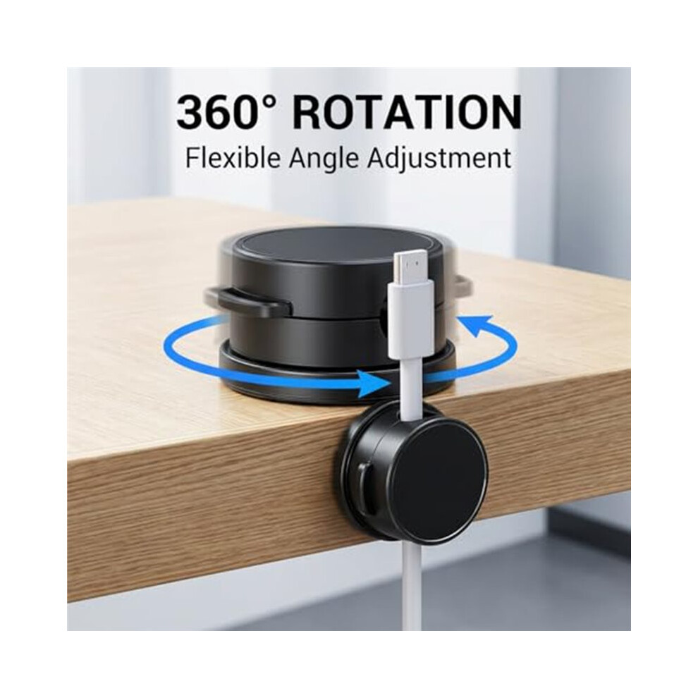 Magnetic Cable Clips, 360 Rotatable Magnetic Clips, Under Desk Cable Management, Strong Adhesive Cord Organizer 12Pcs 4713332833968