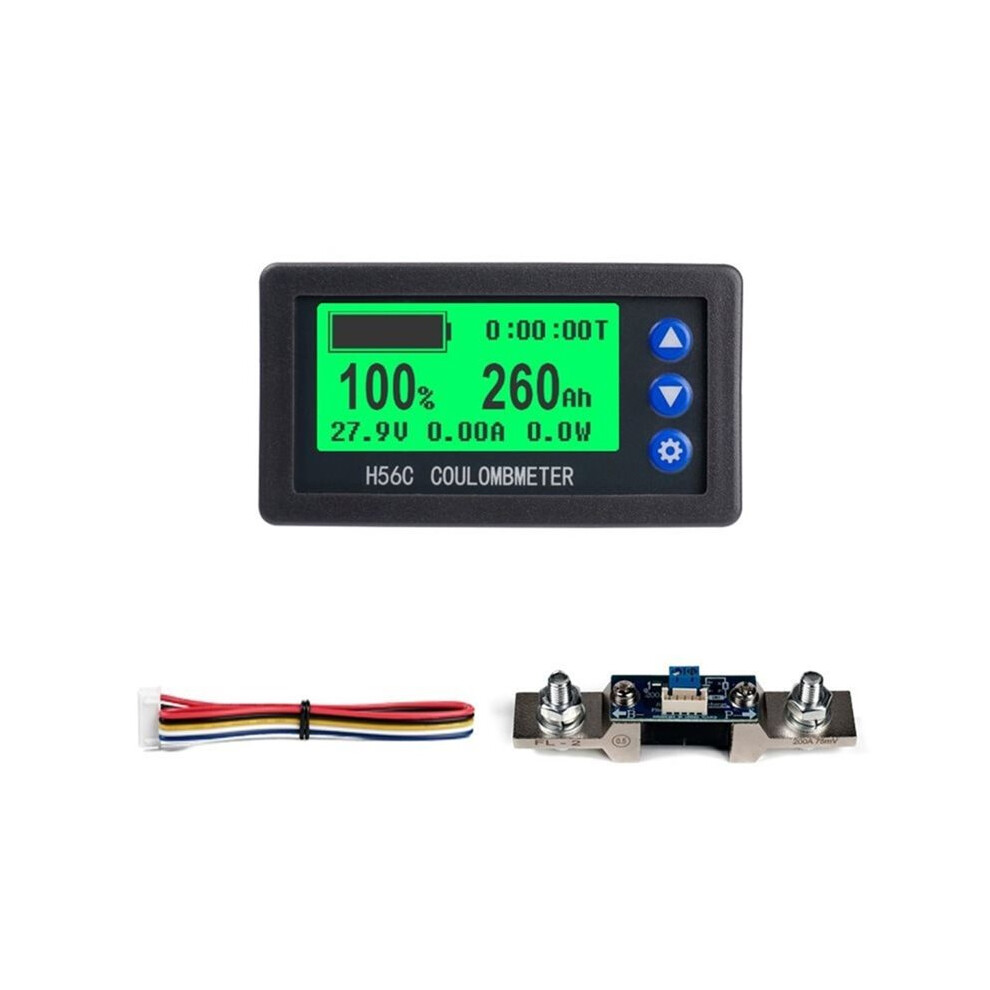 H56cr Coulomb Meter 200A Shunt Without Base Battery Capacity Indicator Lithium Battery Coulomb Tester Voltmeter Ammeter 4713178214662
