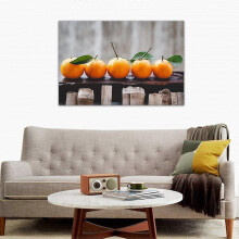 Orange Tangerine Fruit Canvas Wall Art for Kitchen & Dining Room – Ready to Hang (12"x18"), Compatible with Home/Restaurant Decor