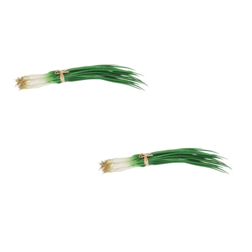 2Pcs Faux Green Onion Props Realistic Artificial Vegetable for Kitchen 1