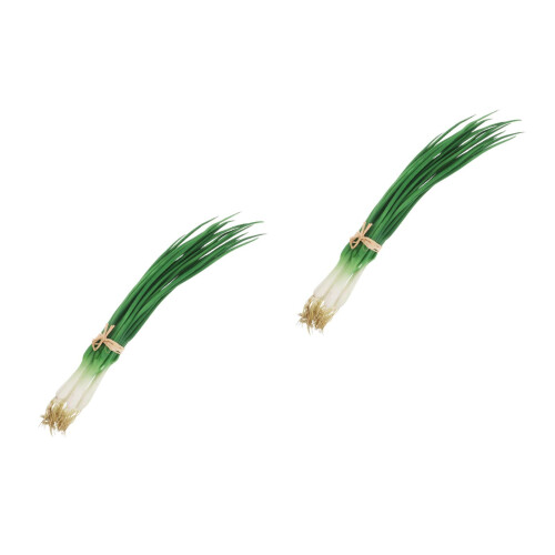 2Pcs Faux Green Onion Props Realistic Artificial Vegetable for Kitchen 2