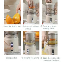 Presse-Agrumes Électrique Portable, Extracteur de Jus D'Agrumes Rechargeable par USB, 600 Ml, Mixeur à Smoothies pour le Camping et la Maison B