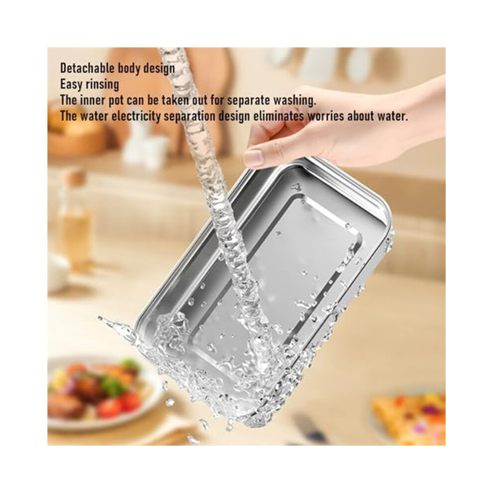 Heated Lunch Box, Portable Food Warmer With Digital Display, 7200Mah Rechargeable Electric Hot Meal Container 6031718413015