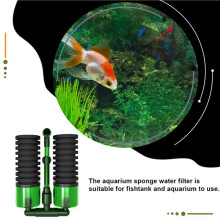 3X L Doppelkopf-Wasserfilter für Aquarien, Schwamm, Wasserfilter, Luftpumpe, Aquarium-Reinigungsfilter, Aquarium-Zubehör