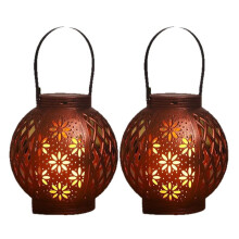 2PCS Solar Lanterns Outdoor Garden Hanging Lanterns Retro Design Garden Lantern Vintage Design for Yard Table Patio