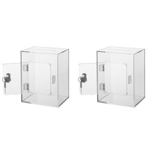 2X Clear Piggy Bank with Lock, Acrylic Piggy Bank with Key for Adults Kids Openable, Reusable Money Saving Box