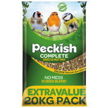 Peckish 60051246 Complete Seed and Nut No Mess Wild Bird Food Mix, 20 kg, Natural