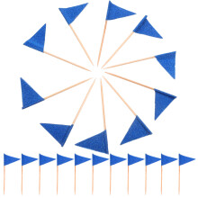 60pcs mini triangle cupcake toppers on sticks for cake decoration