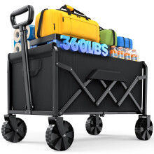 Kitsure Festival Trolley on Wheels 100L,Folding Wagon, Portable Camping Cart, Collapsible Foldable Trolly for Groceries, Sports, Camping, Garden