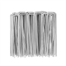 Cloudgree Garden Pegs, 6"/150 mm Heavy Duty Tent Pegs Galvanized Steel Landscape Staples, U-Shaped Ground Stakes for Camping, Weed Control Membrane,