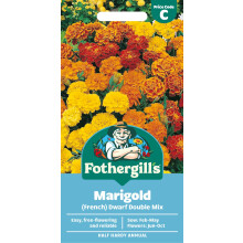 Fothergill's Marigold (French) Dwarf Double Mixed Flower Seeds, 250 Seeds, Sow: Feb-May, Orange/Yellow