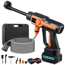 Cordless Pressure Washer,120Bar High Pressure Washer with 10-Speed & 6-in-1 Nozzle,21V 2x3.0Ah Battery,Portable Pressure Washers for Car Bike Patio C