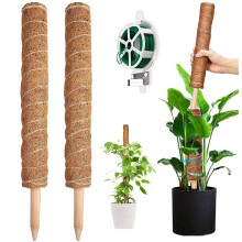 YAUNGEL Moss Pole, 2 Pcs 41CM/16 Inches Coir Totem Pole Moss Stick with 20M Twist Ties, Plant Support Totem Pole Plant Climbing Coco Coir Poles to Su