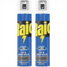 2 x 300ml Ra!d Rapid Action FLY & WASP Killer, Fly Killer Spray For Indoor Use(Total 600ML), BLUE