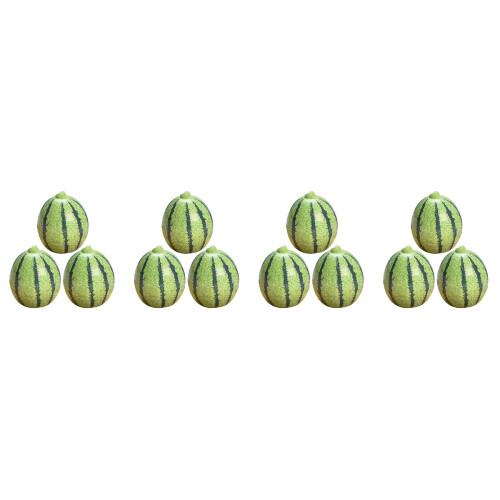 12Pcs Mini Artificial Watermelon Models Resin Green Desktop Decor 2