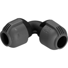 Gardena Sprinklersystem L-Joint: Connecting piece for connecting pipe direction change, 25 mm, compatible with Gardena connecting pipe 25 mm, tool-fr