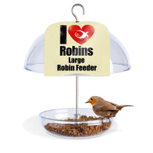 Jacobi Jayne I Love Robins Pearl Feeder - Attracts Small Garden Birds. HangIng Bird seed Feeder Perfect For Seed Mixes And Mealworms. (Large)