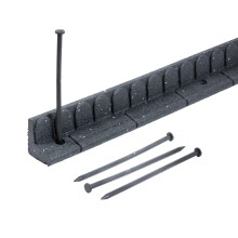 Nicoman Lawnmover Friendly Garden Border 4-ft Rubber Landscape Grass Lawn Mower Edging Section 120cm, Grey, Pack of 2