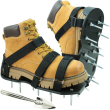 HSLighting Pre-Assembled Lawn Aerator Shoes with Secure Dual Instep Straps | Heavy Duty Spiked Aerating Sandals for Garden Grass