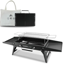 Charmline 34 x 23 cm Portable Charcoal BBQ Grill, Foldable Compact Camping Barbecue for 1–3 People, Ideal for Garden, Beach, Picnic & Tabletop Use