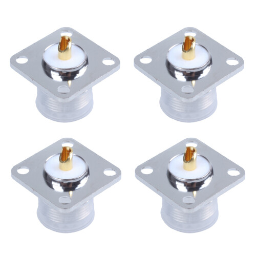4X UHF Female SO239 Panel Chassis Mount Flange Deck Mount Solder Cup RF Connector