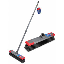 Outdoor Broom - 1.2m Stick | 12" Head | Adjustable | Stiff Hard Brush | Scrub Br